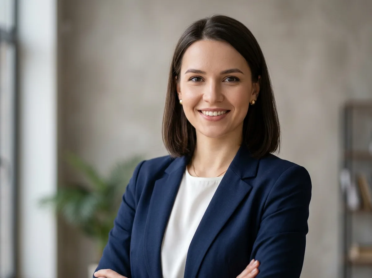 Аватар женщины, Полина, деловой стиль, нейтральный фон, портрет