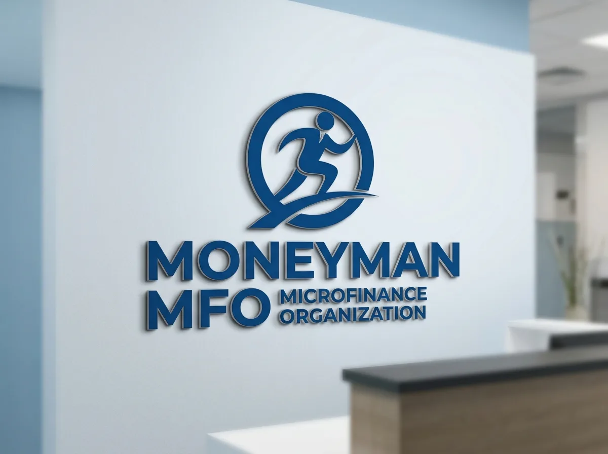 Логотип МФО MoneyMan — синий фирменный знак известной микрофинансовой организации